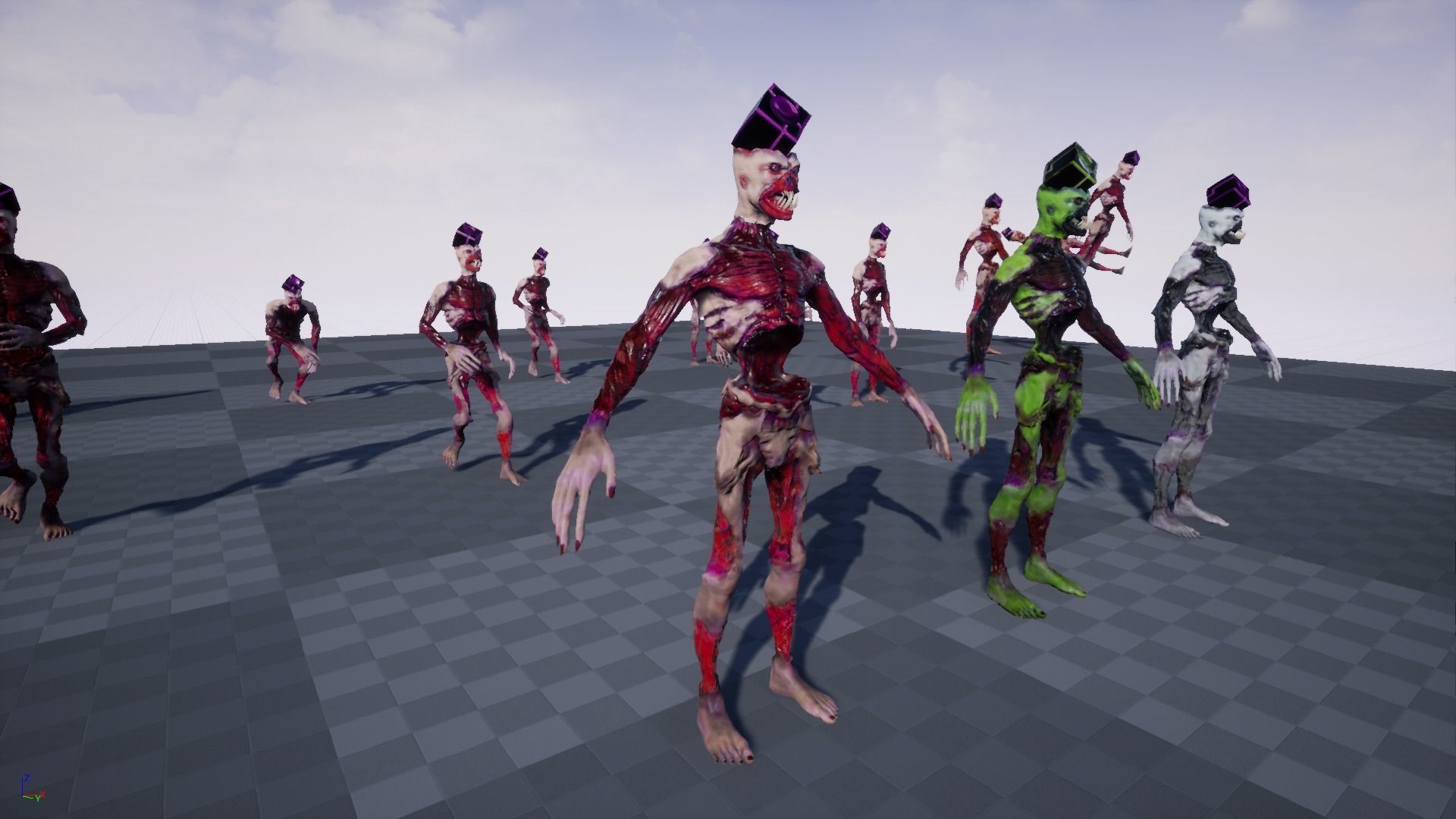 Low poly rigged Monster zombie model Low-poly 3D model_13