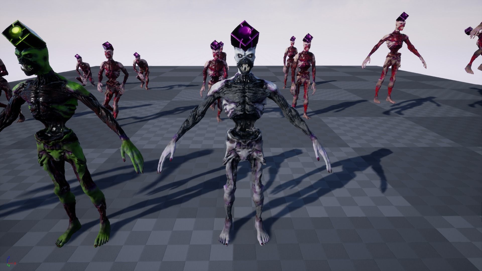 Low poly rigged Monster zombie model Low-poly 3D model_16