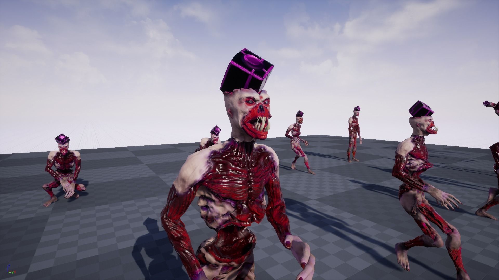 Low poly rigged Monster zombie model Low-poly 3D model_7