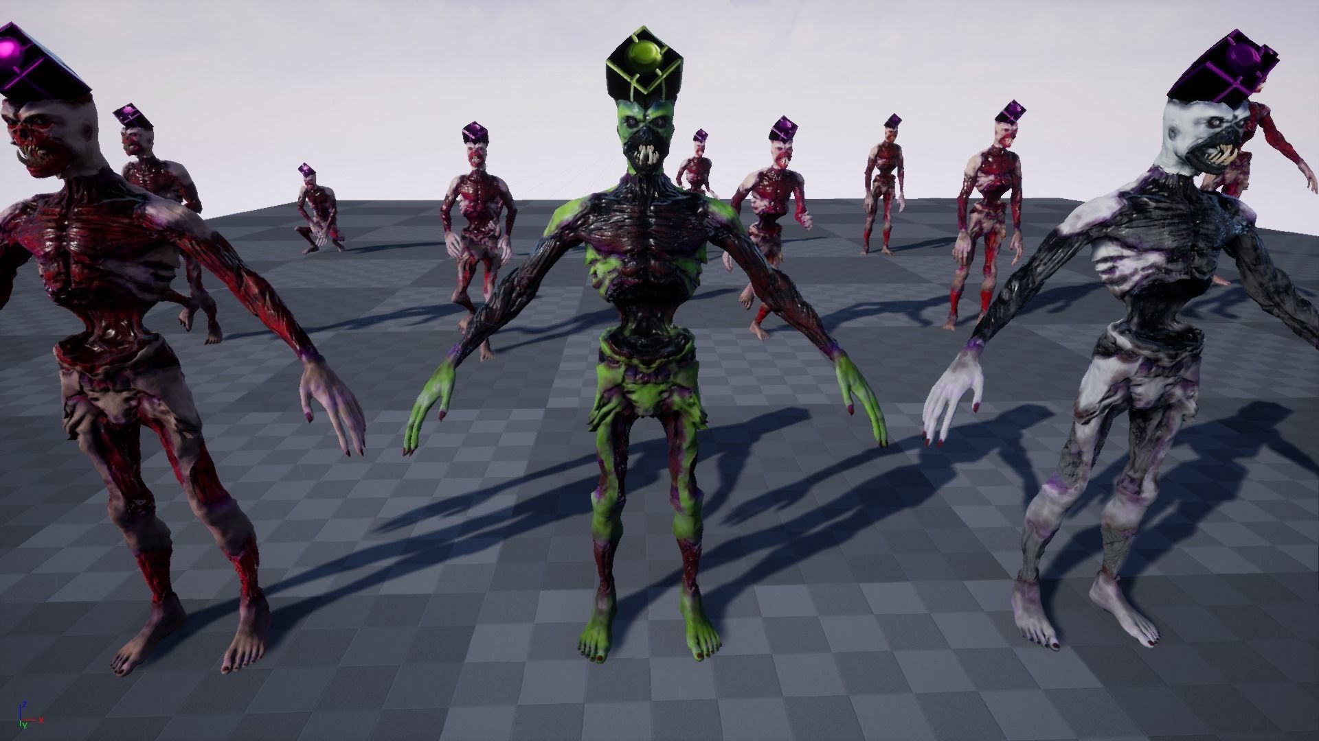 Low poly rigged Monster zombie model Low-poly 3D model_15