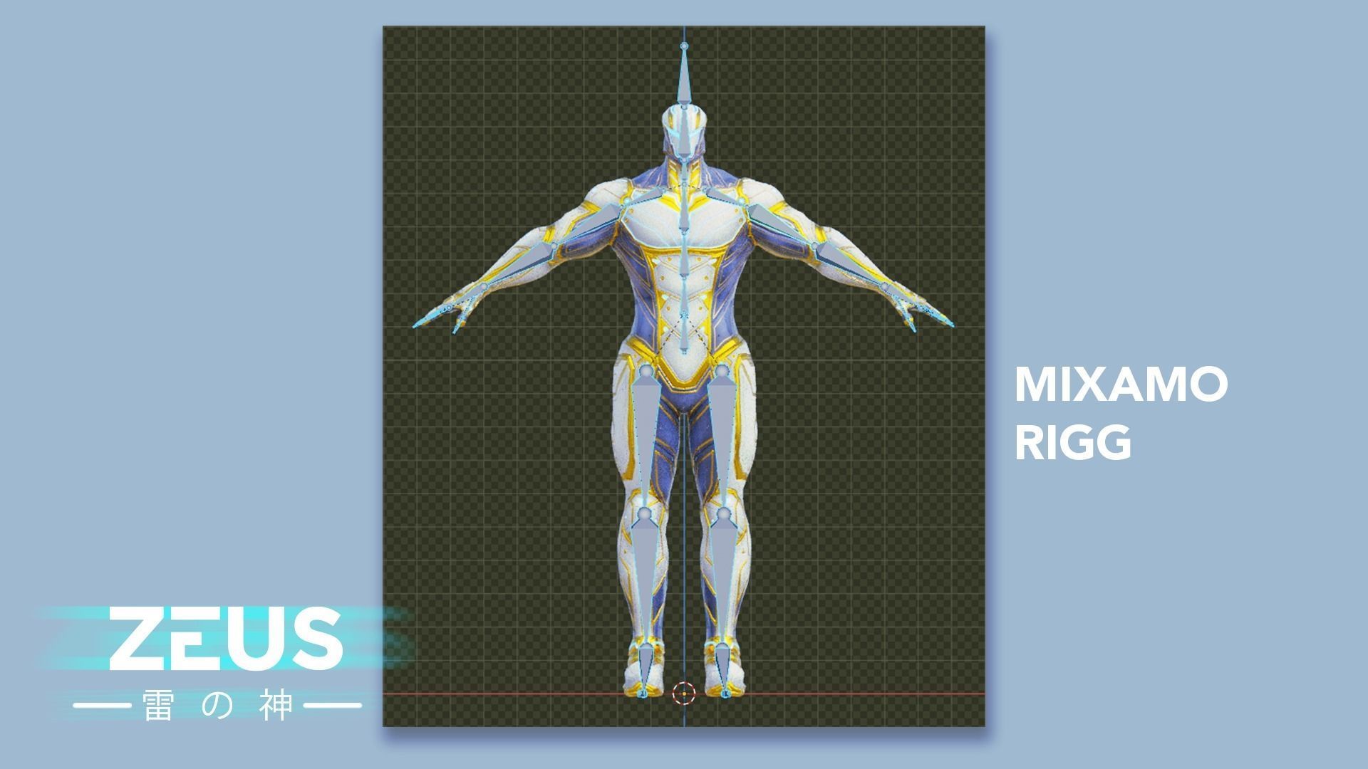 LOW POLY ROBOT - ZEUS GOD OF SKY - THE TRINITY  Low-poly 3D model_29