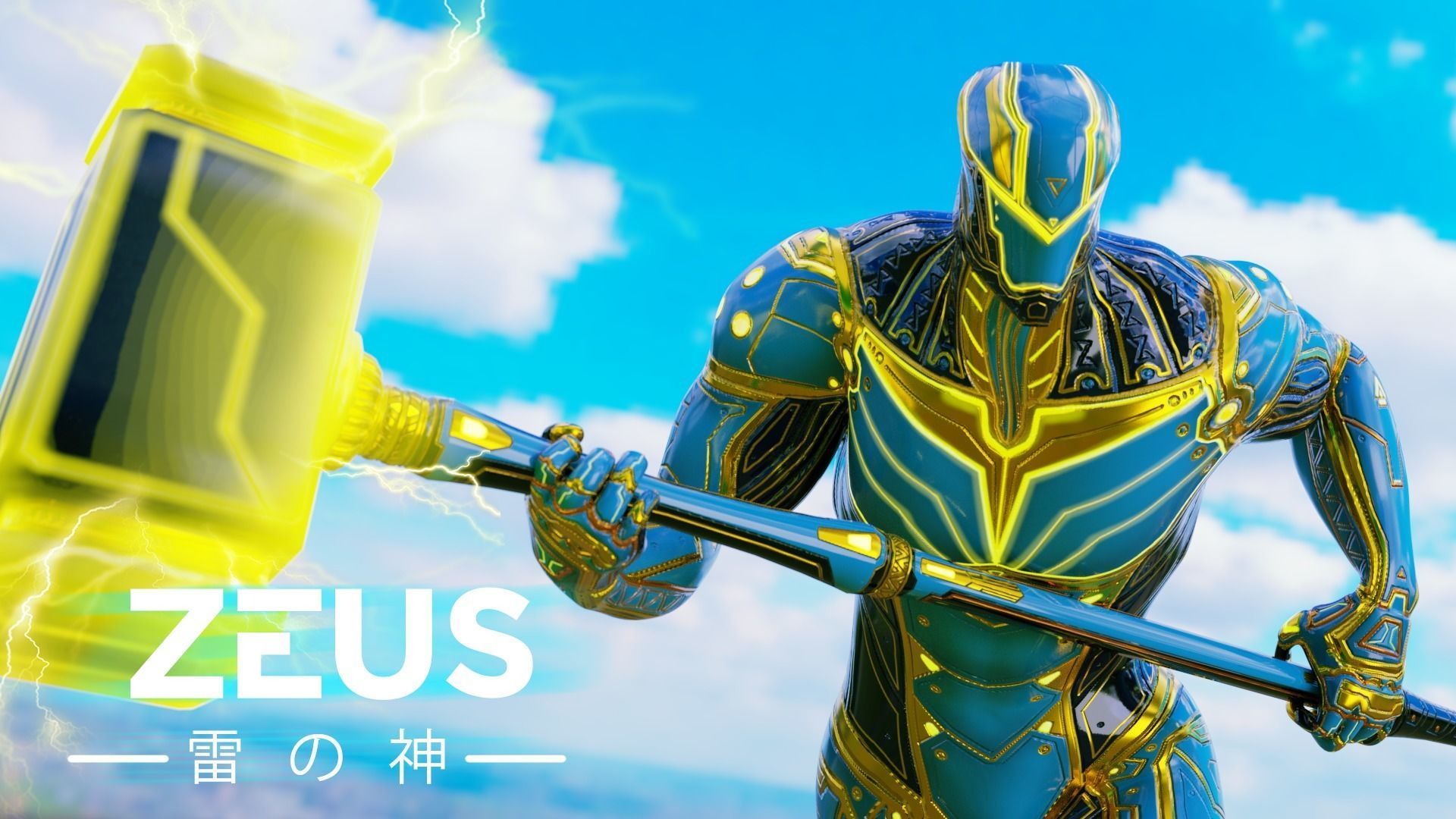 LOW POLY ROBOT - ZEUS GOD OF SKY - THE TRINITY  Low-poly 3D model_1