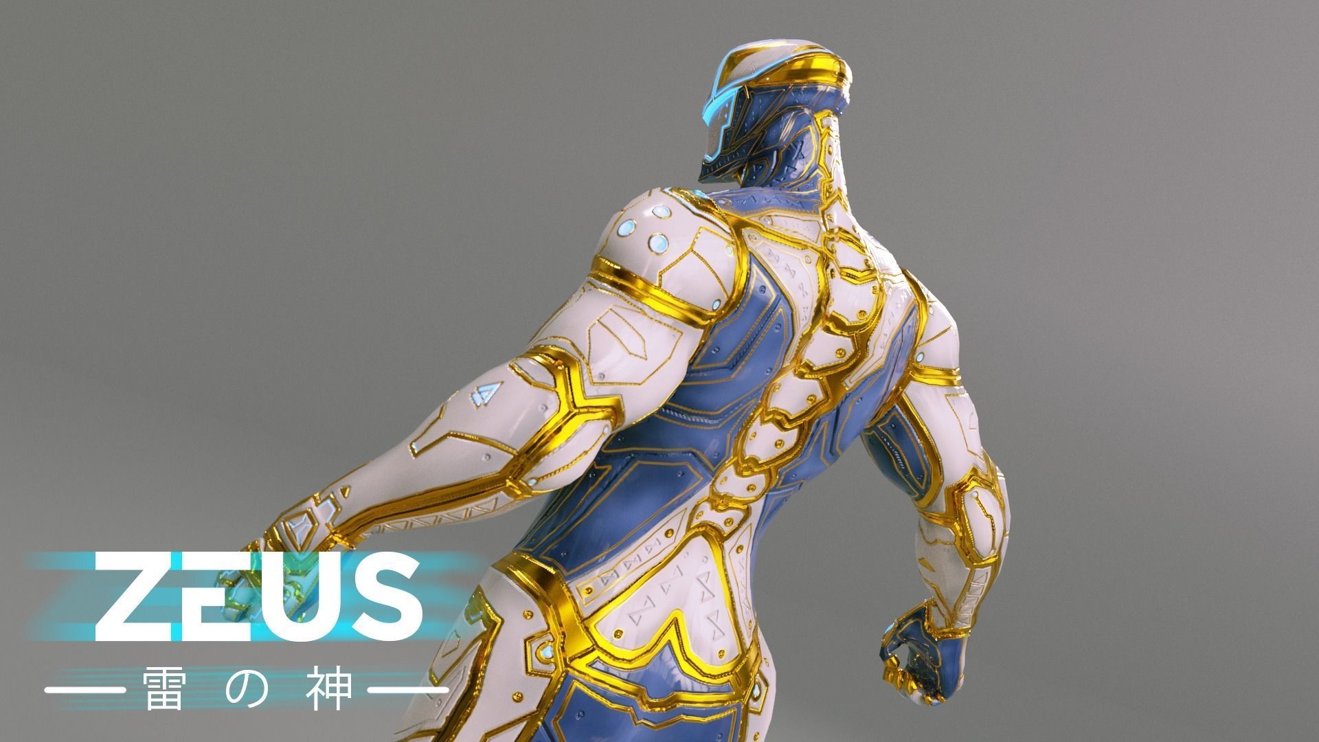 LOW POLY ROBOT - ZEUS GOD OF SKY - THE TRINITY  Low-poly 3D model_12