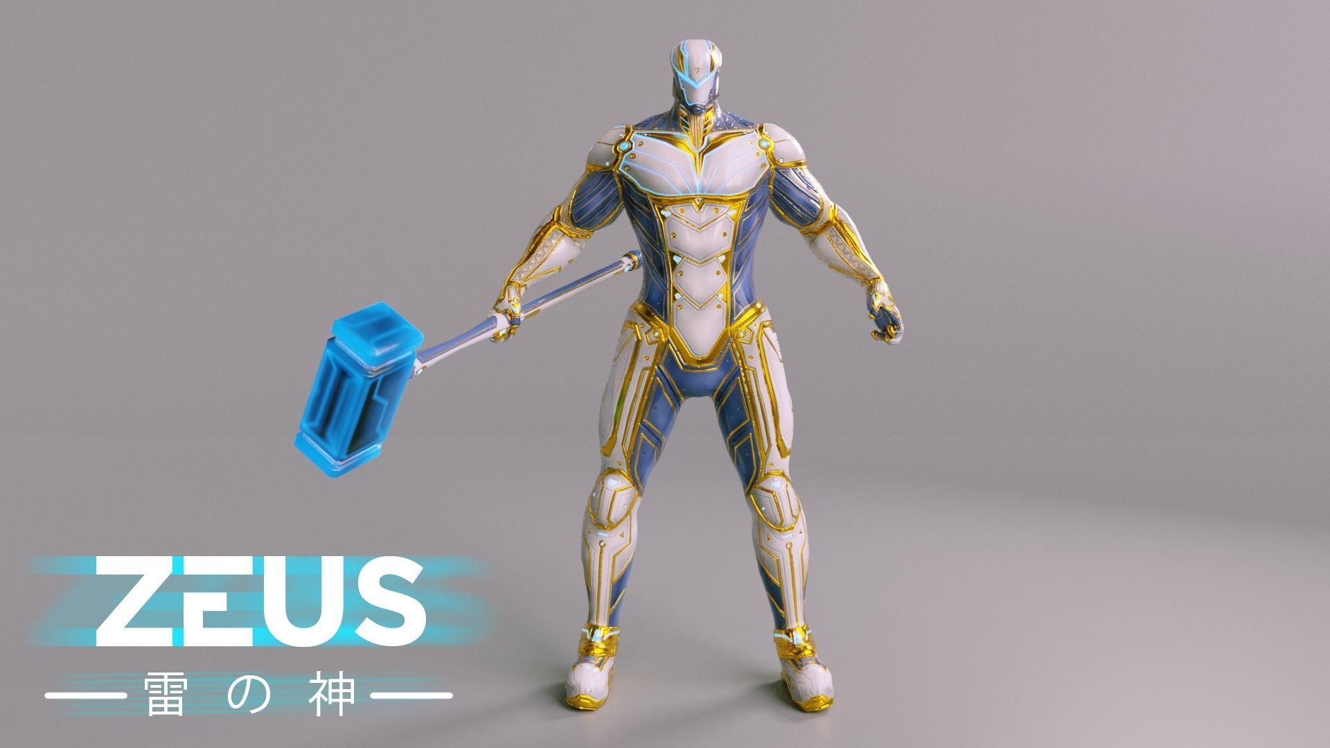 LOW POLY ROBOT - ZEUS GOD OF SKY - THE TRINITY  Low-poly 3D model_5
