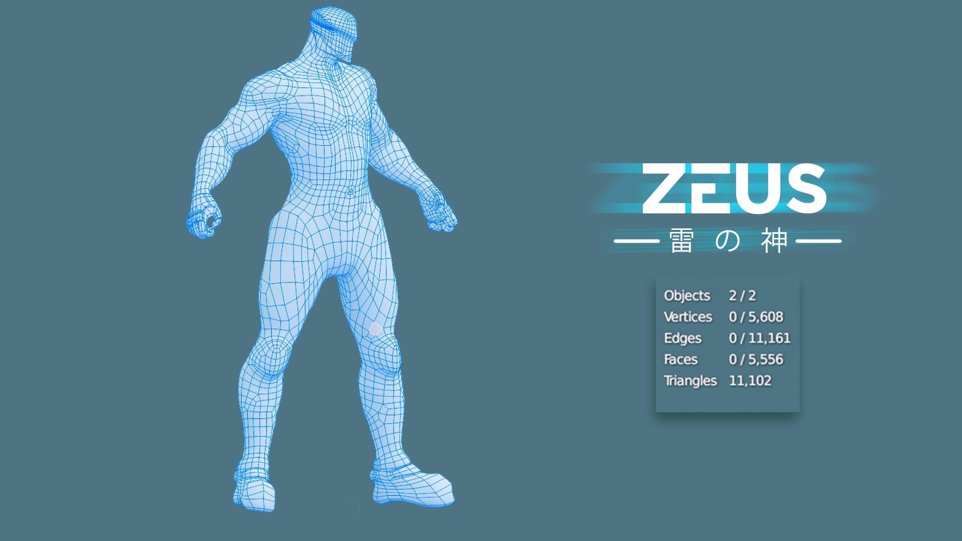 LOW POLY ROBOT - ZEUS GOD OF SKY - THE TRINITY  Low-poly 3D model_26