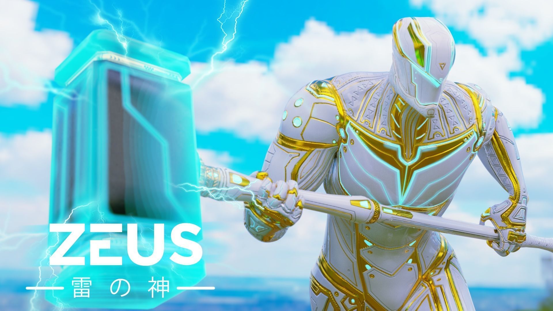 LOW POLY ROBOT - ZEUS GOD OF SKY - THE TRINITY  Low-poly 3D model_2