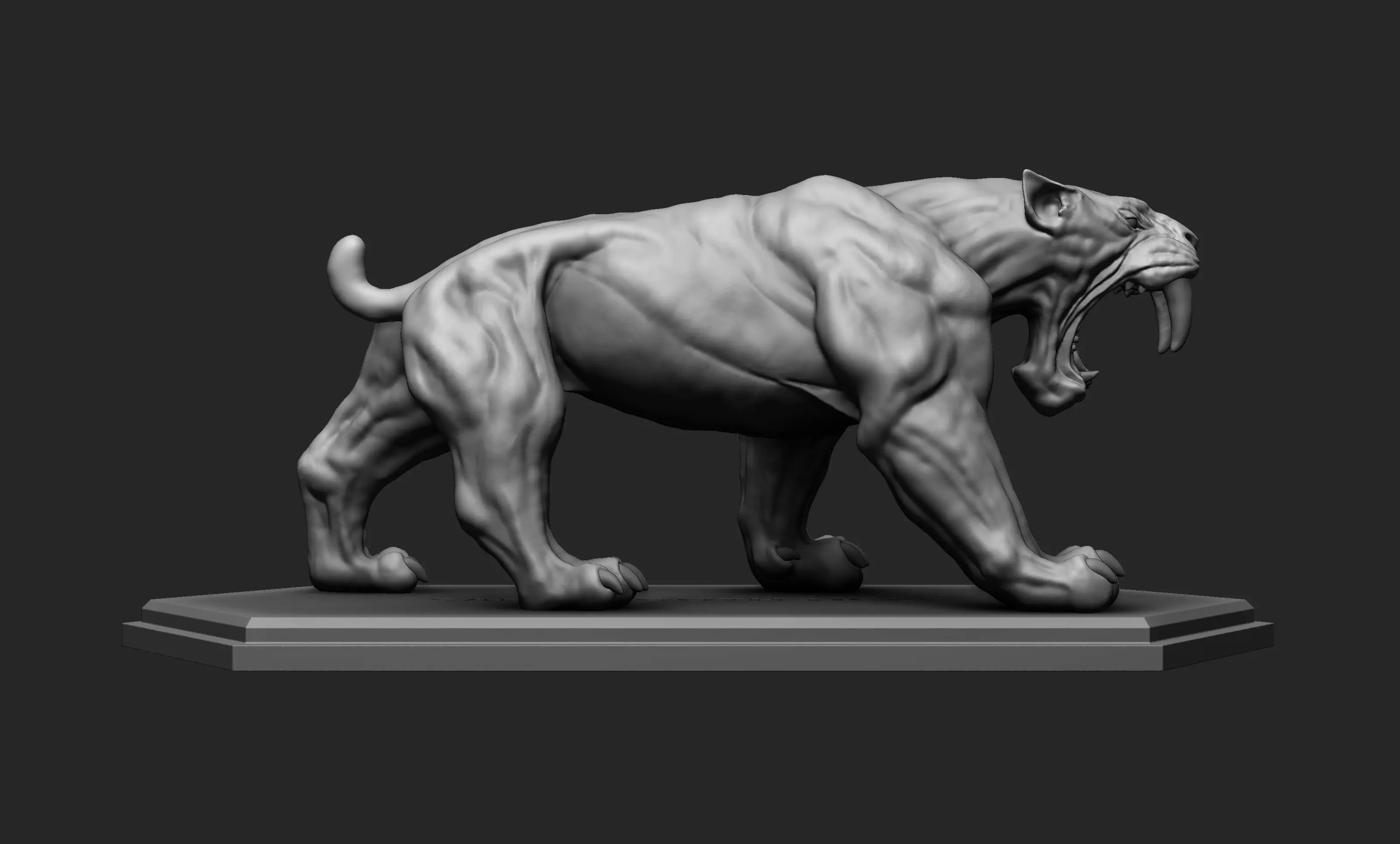 Smilodon or Sabertooth tiger 3D print model_0