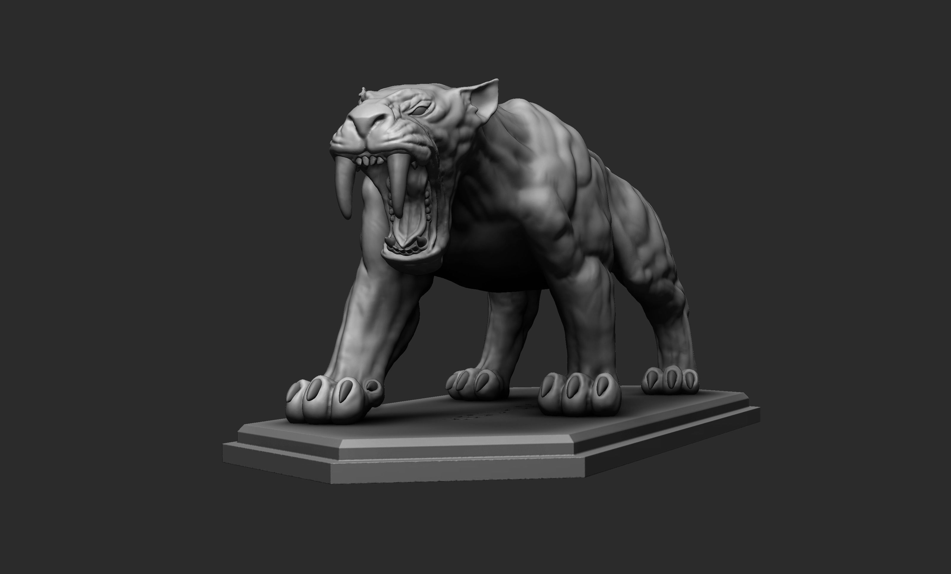 Smilodon or Sabertooth tiger 3D print model_3