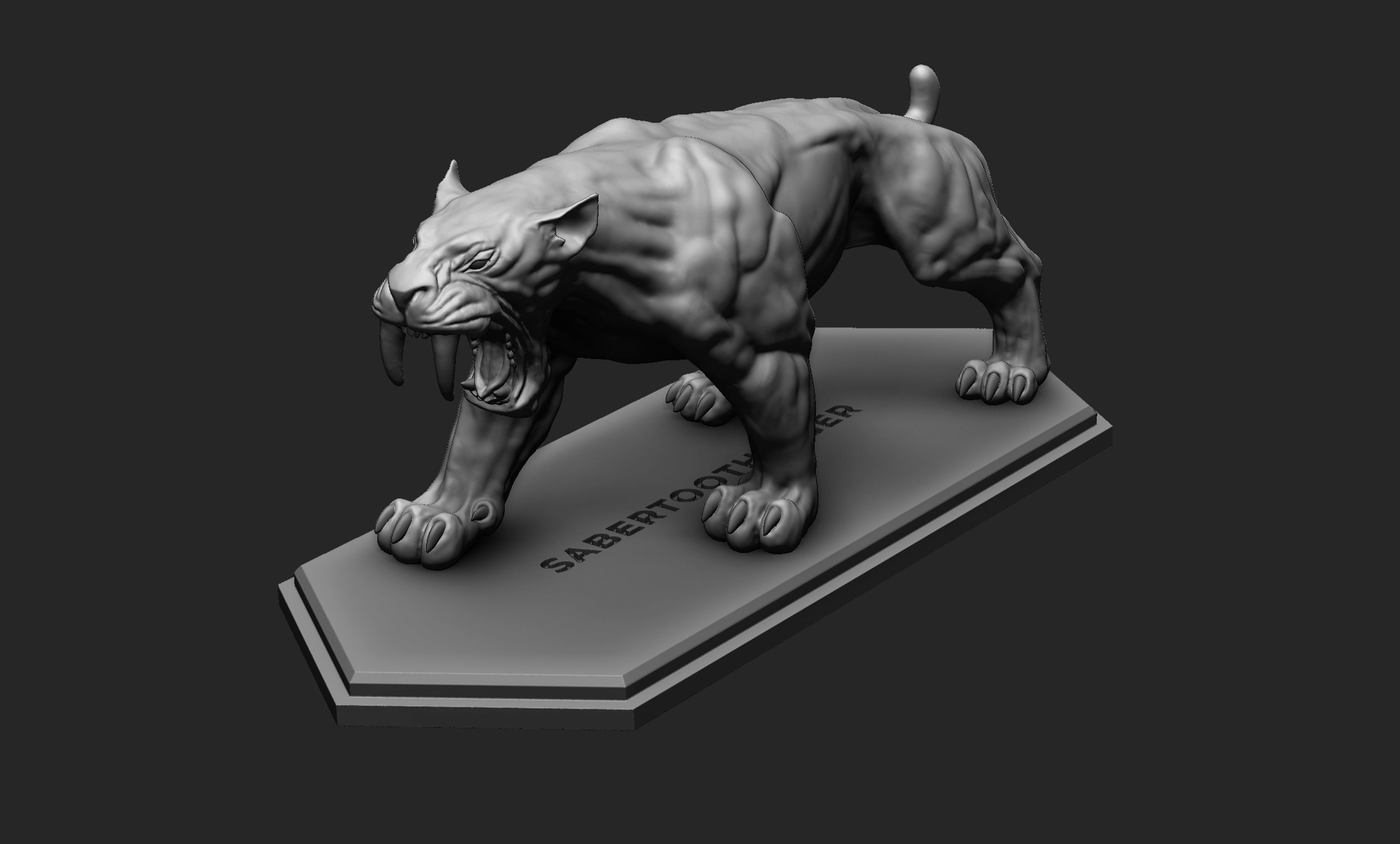 Smilodon or Sabertooth tiger 3D print model_2