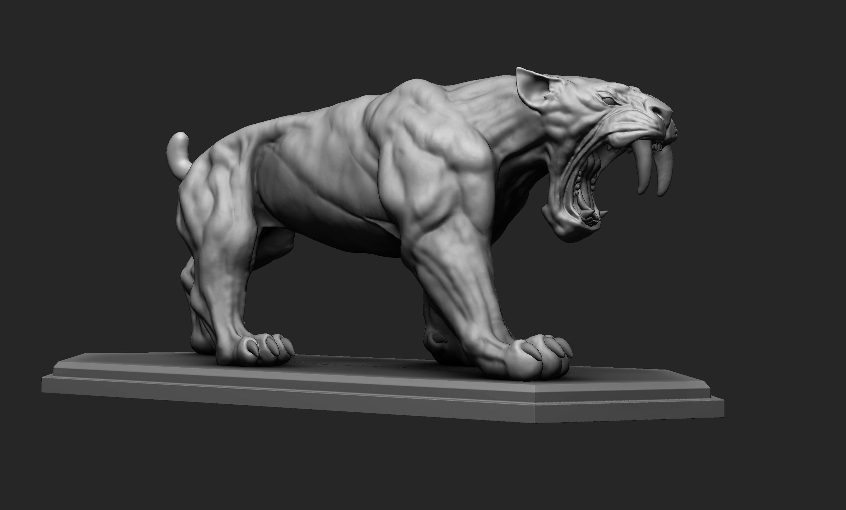 Smilodon or Sabertooth tiger 3D print model_1