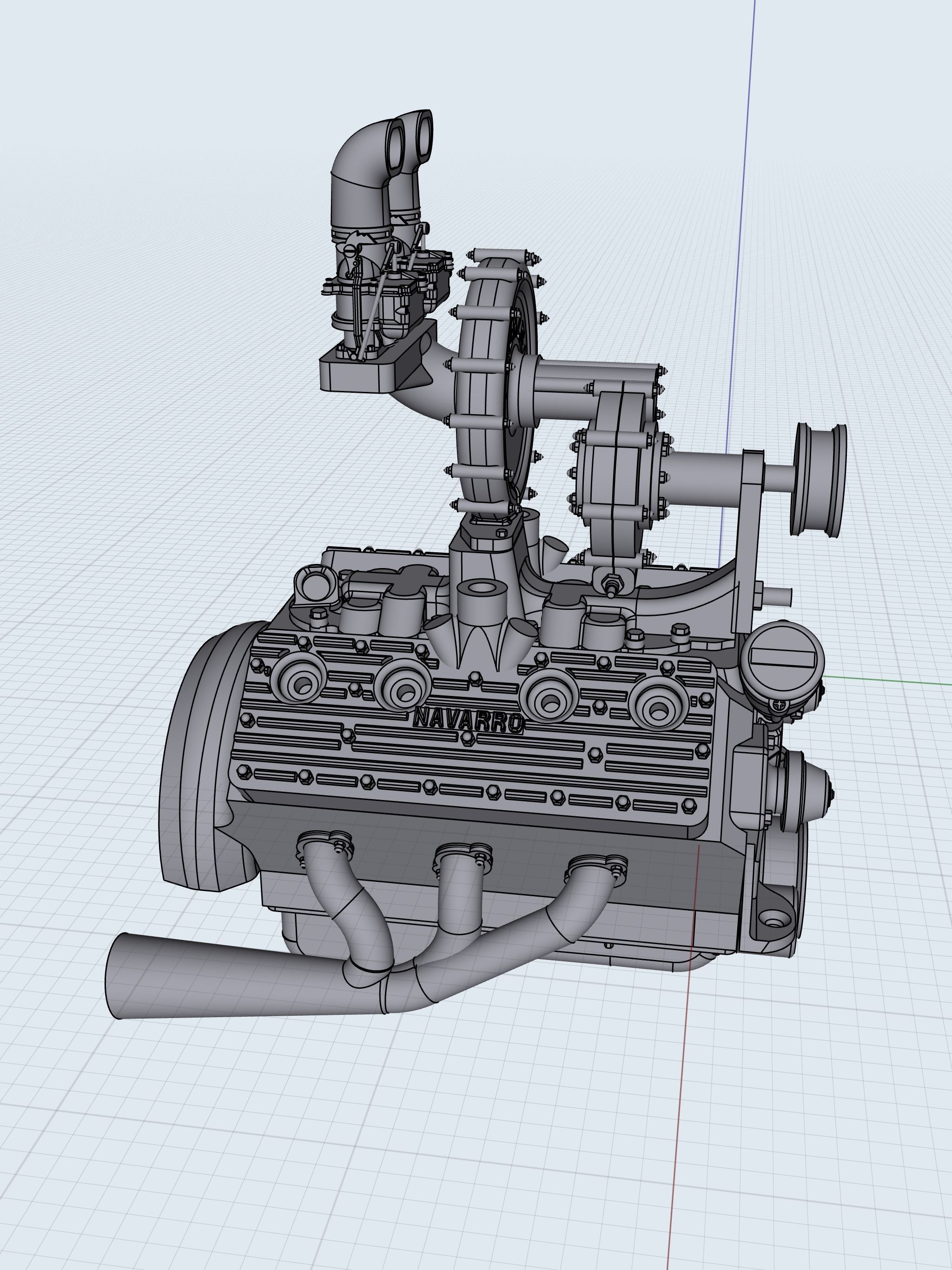 HOTROD Flathead engine 3 versions Frenzel Supercharged set 3D print model_8