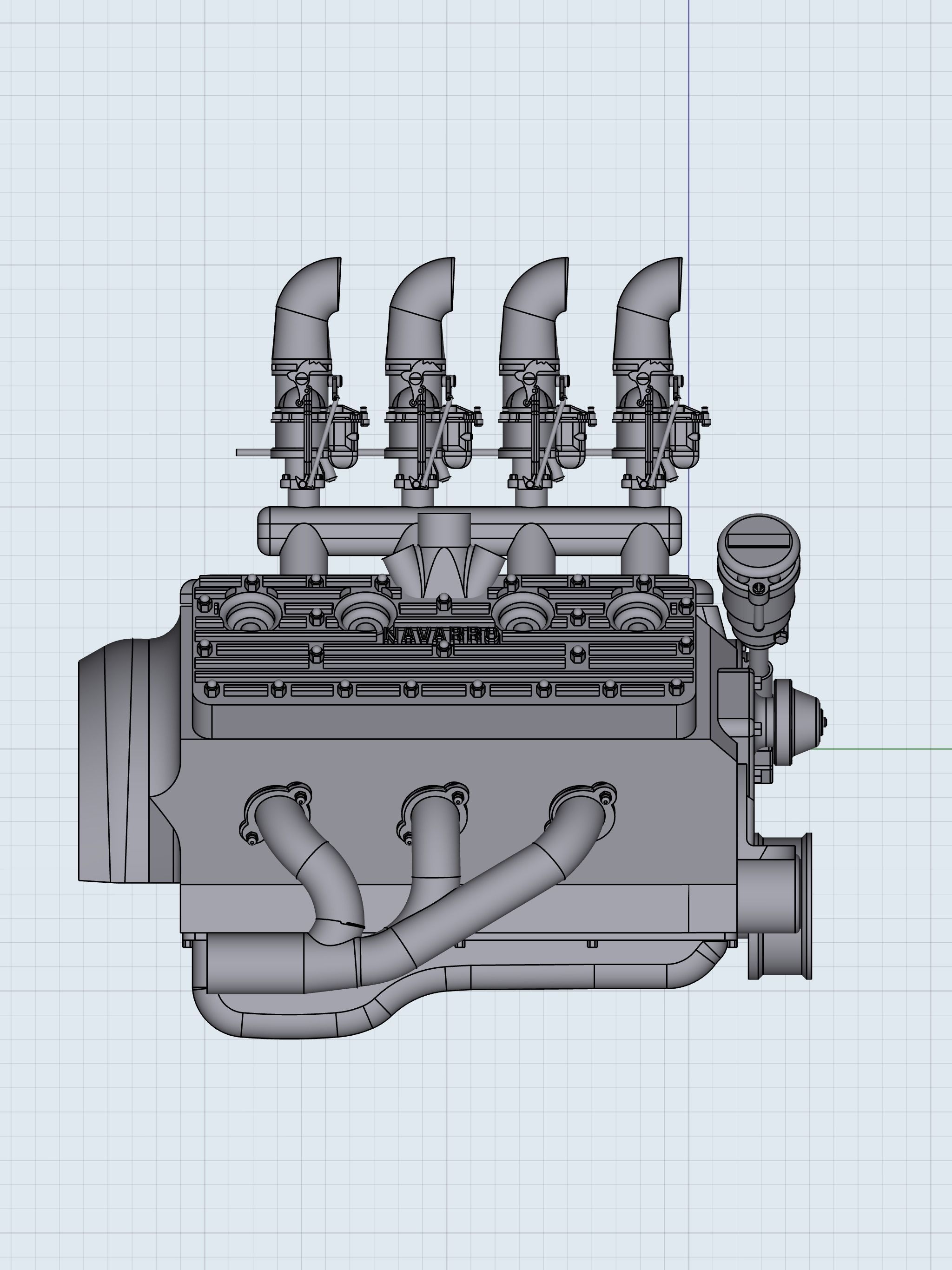 HOTROD Flathead engine 3 versions Frenzel Supercharged set 3D print model_17