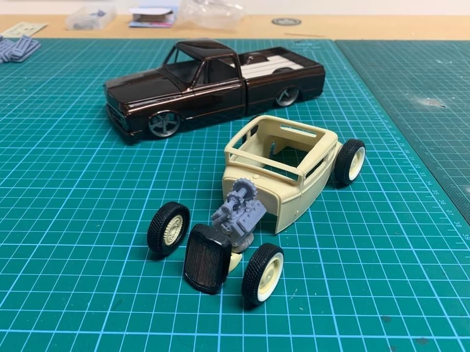 HOTROD Flathead engine 3 versions Frenzel Supercharged set 3D print model_4