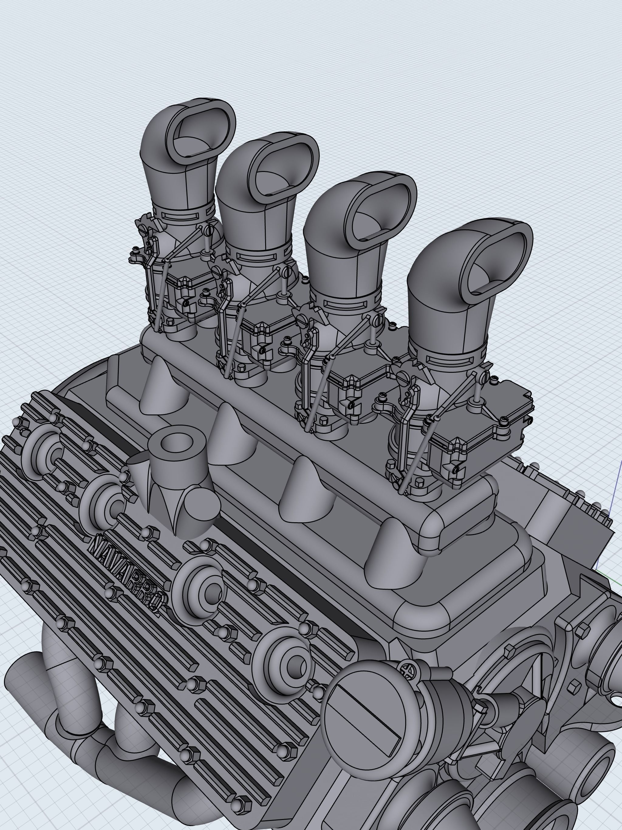 HOTROD Flathead engine 3 versions Frenzel Supercharged set 3D print model_16