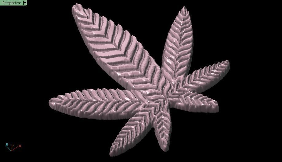 marijuana gold leaf 3D print model_9