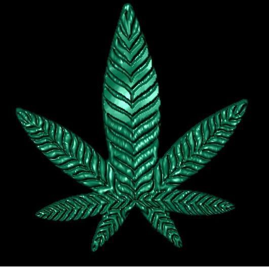 marijuana gold leaf 3D print model_11