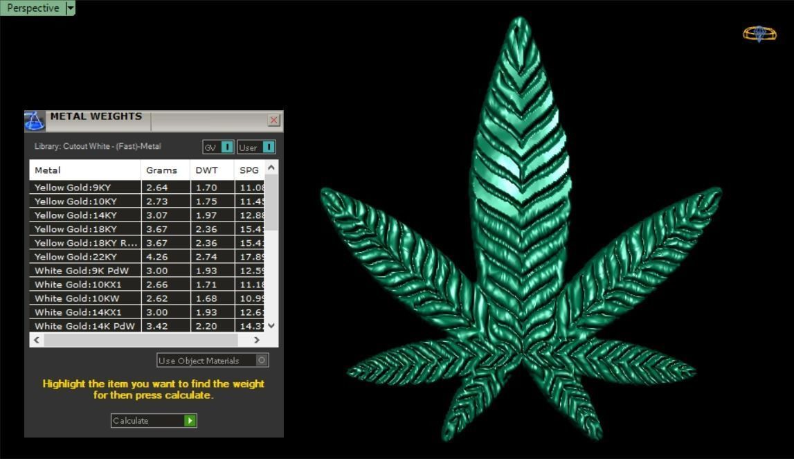 marijuana gold leaf 3D print model_6