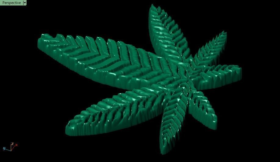 marijuana gold leaf 3D print model_5
