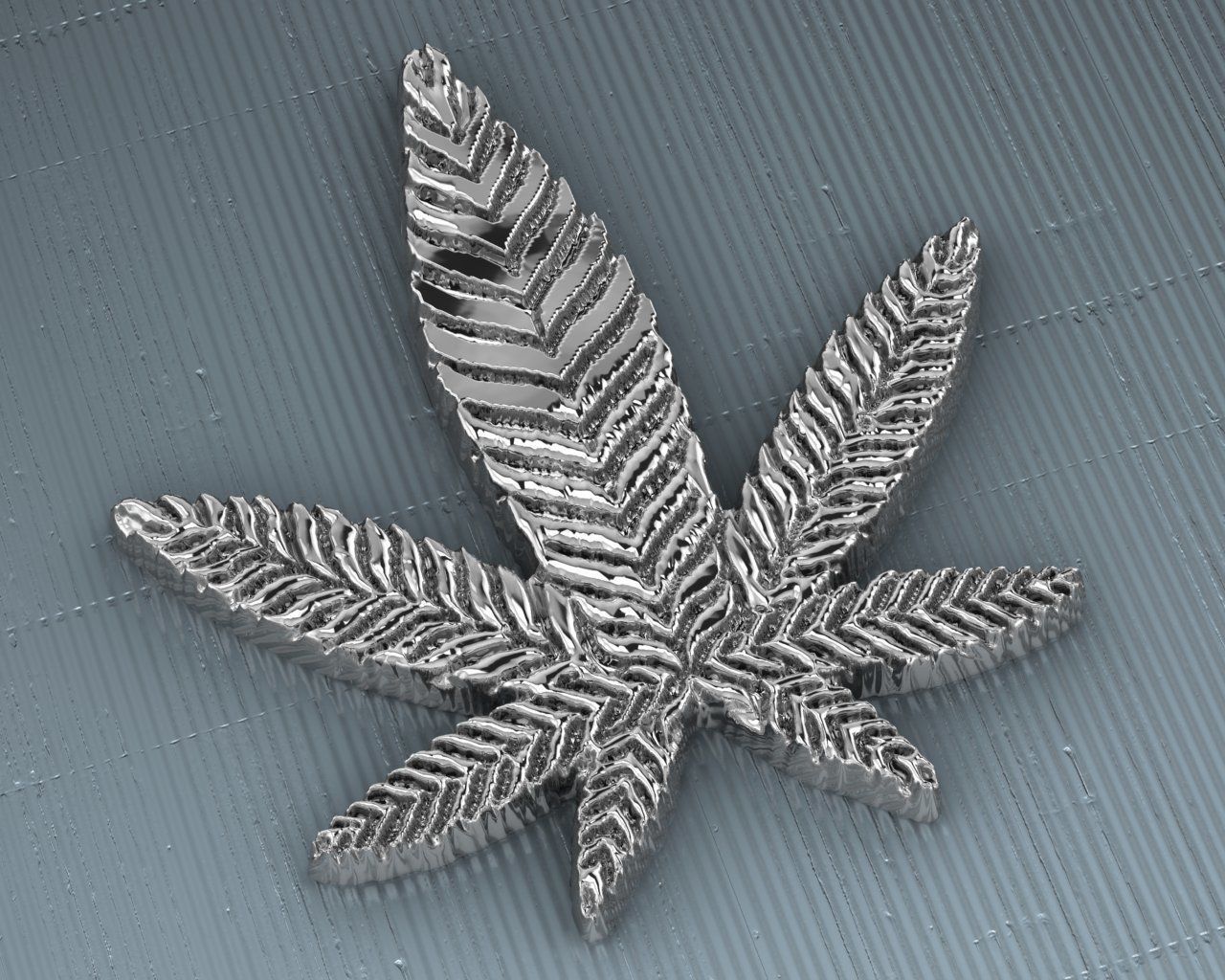 marijuana gold leaf 3D print model_2