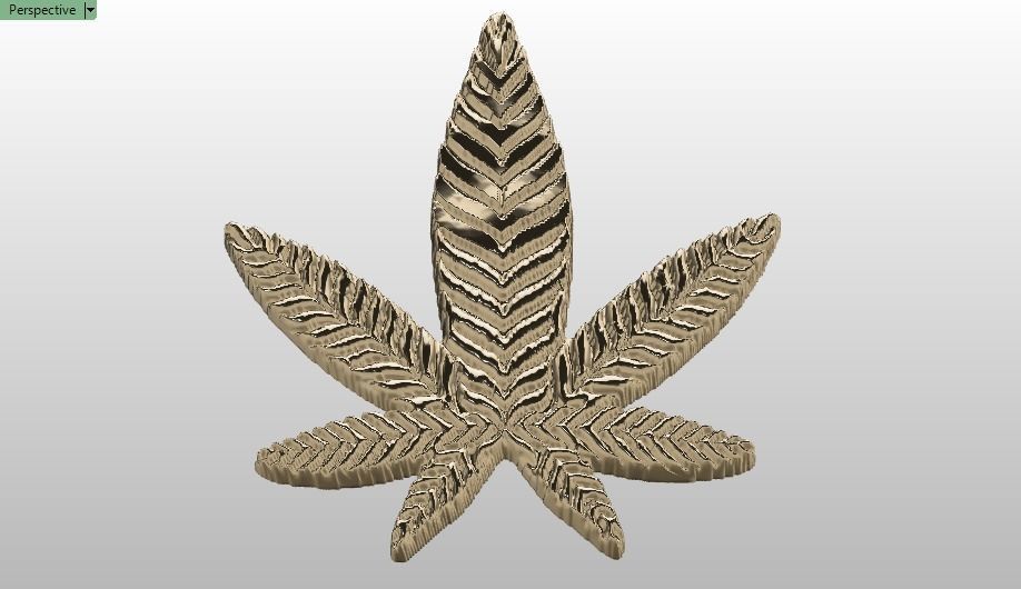marijuana gold leaf 3D print model_16
