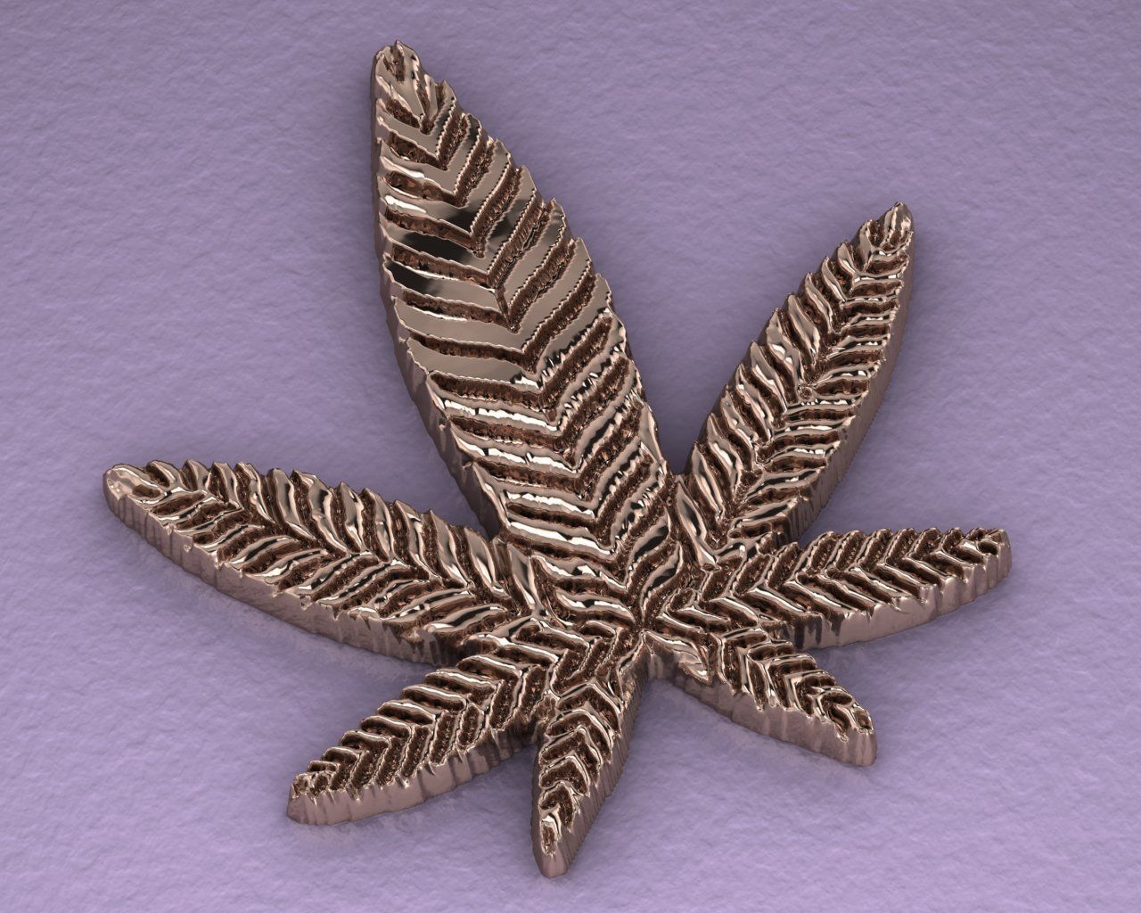 marijuana gold leaf 3D print model_3