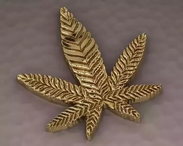 marijuana gold leaf 3D print model