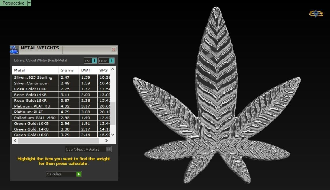 marijuana gold leaf 3D print model_7