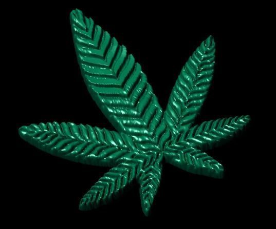 marijuana gold leaf 3D print model_14