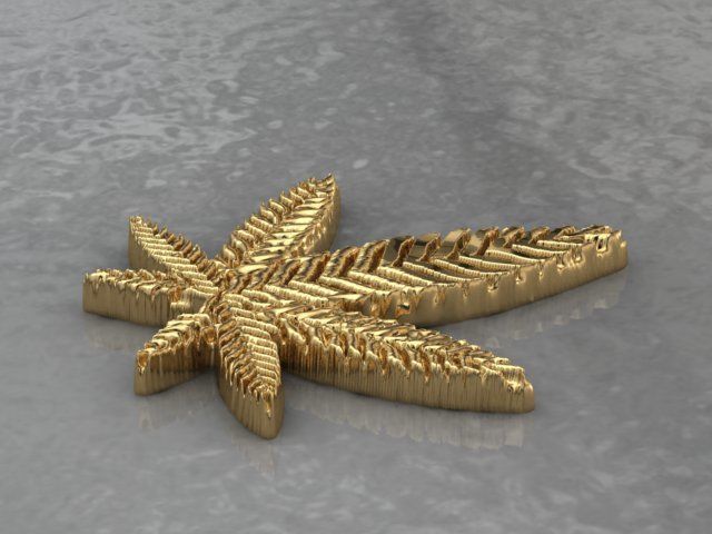 marijuana gold leaf 3D print model_10