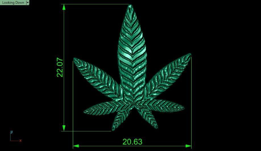marijuana gold leaf 3D print model_15