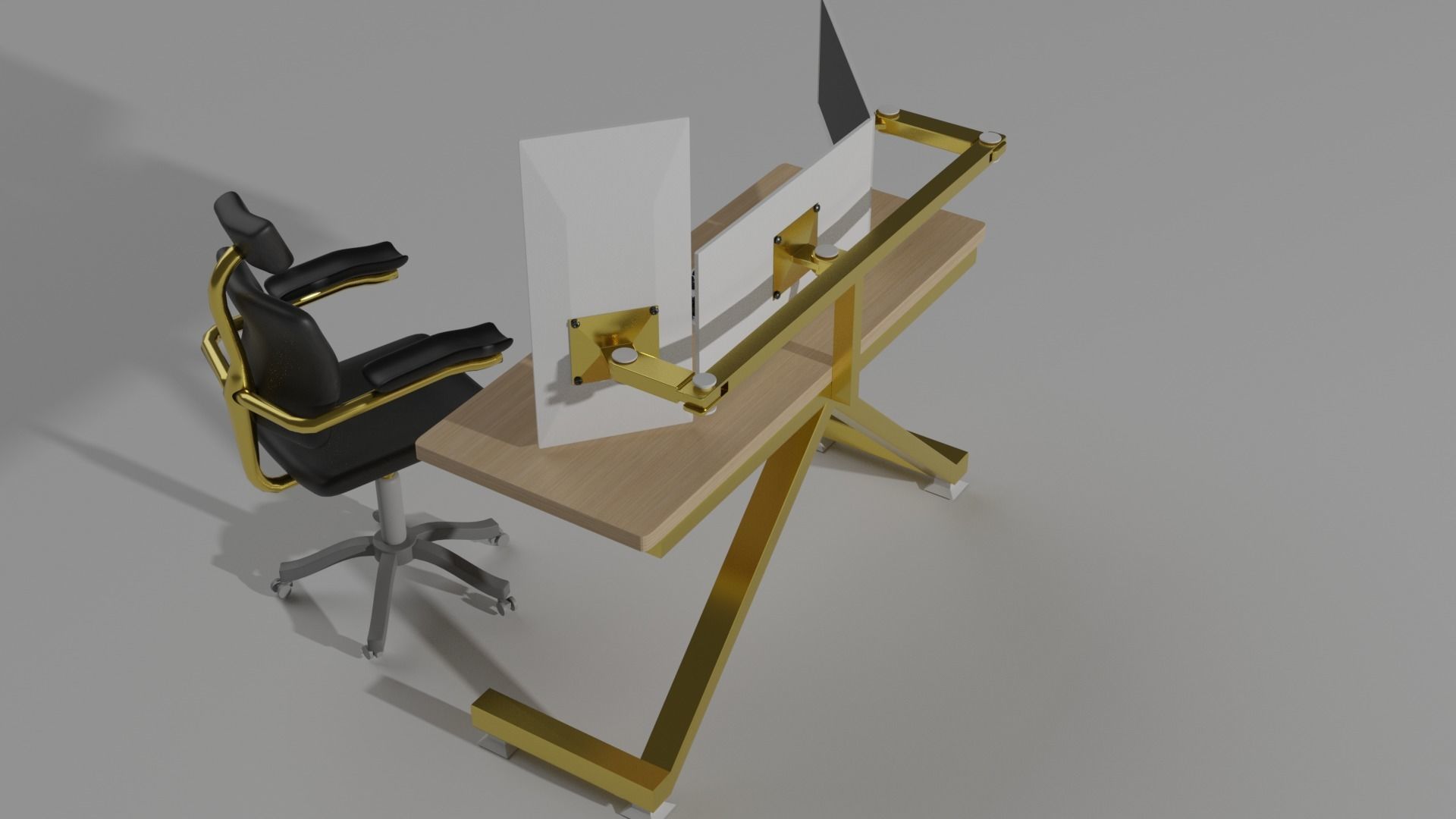 computer on the table Free low-poly 3D model_6