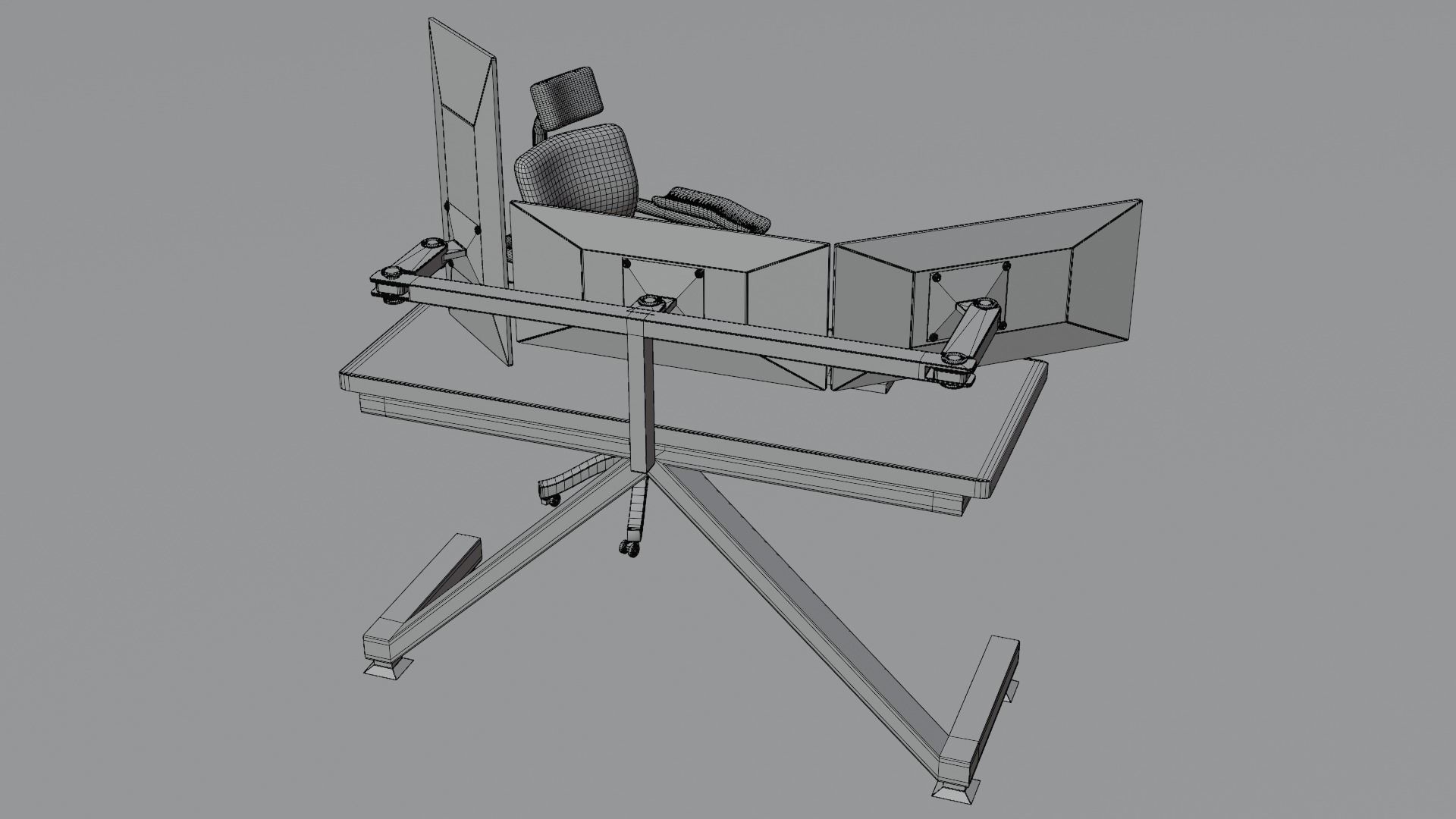 computer on the table Free low-poly 3D model_5