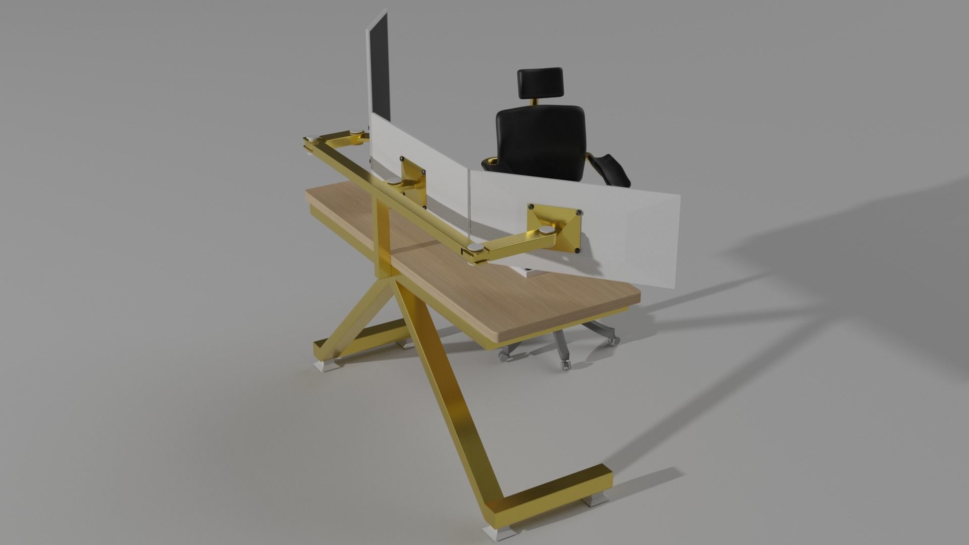 computer on the table Free low-poly 3D model_2