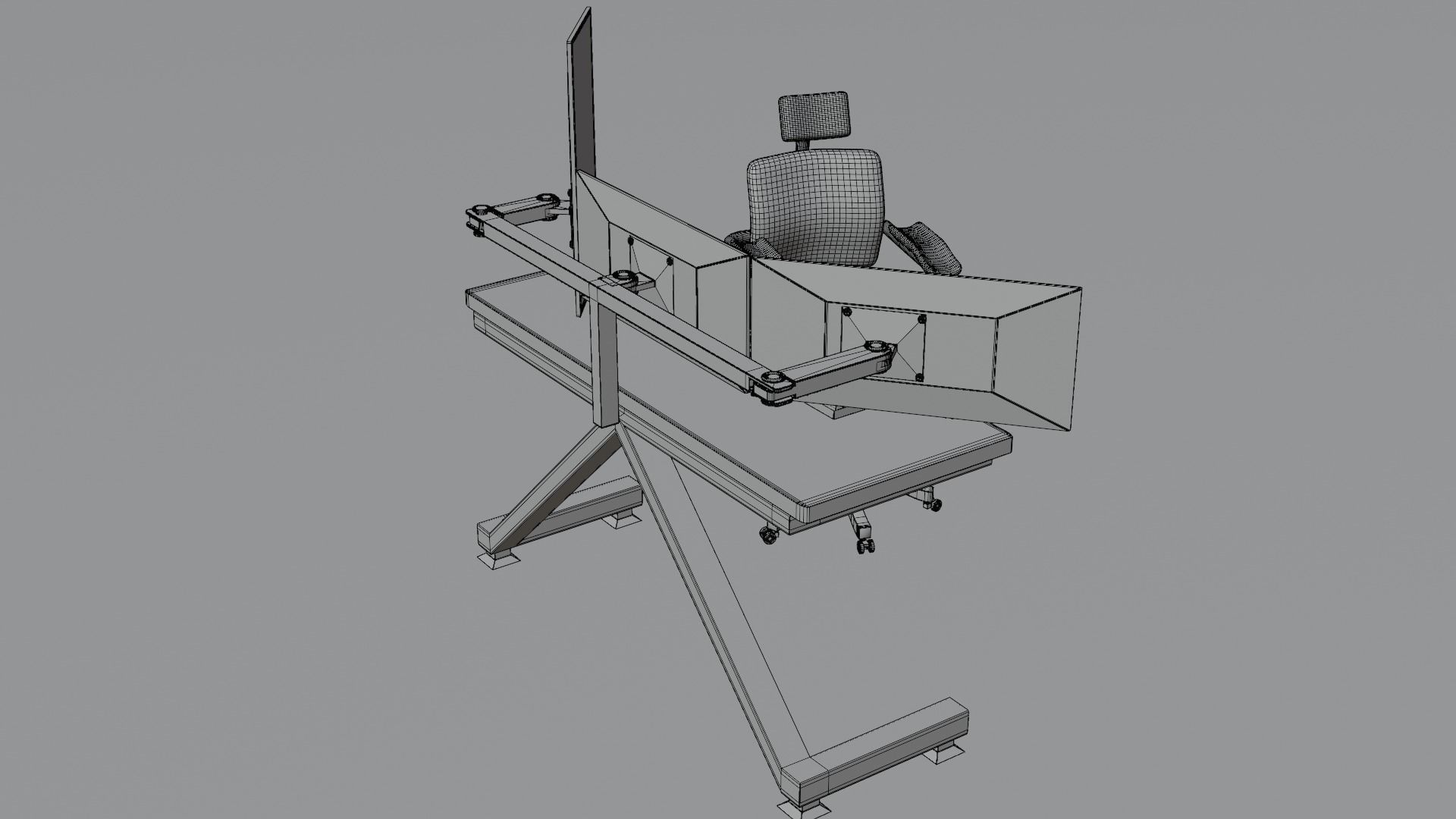 computer on the table Free low-poly 3D model_3
