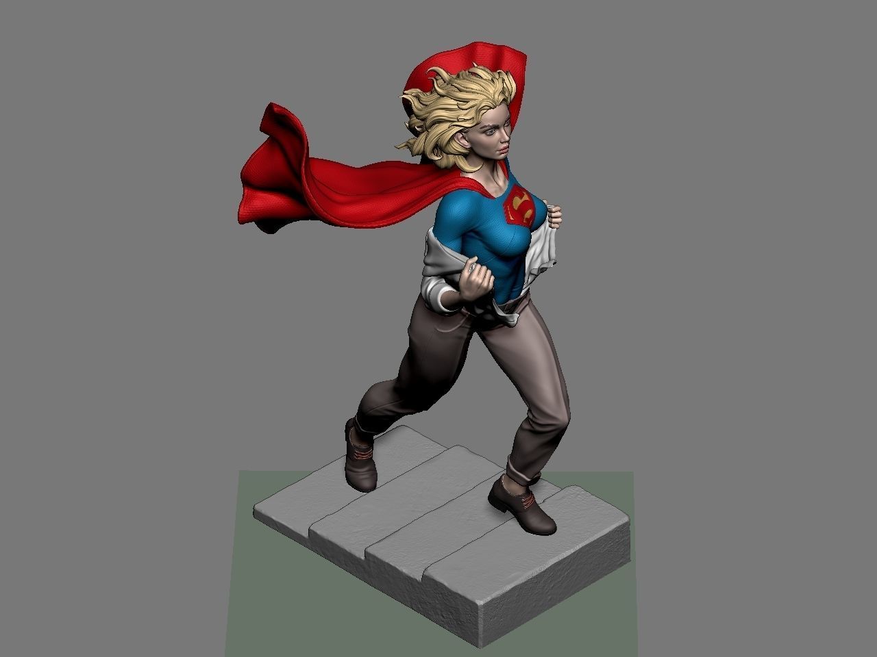 SuperGirl Run 3D print model_50