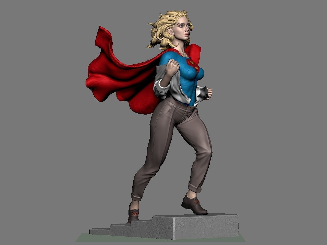 SuperGirl Run 3D print model_2