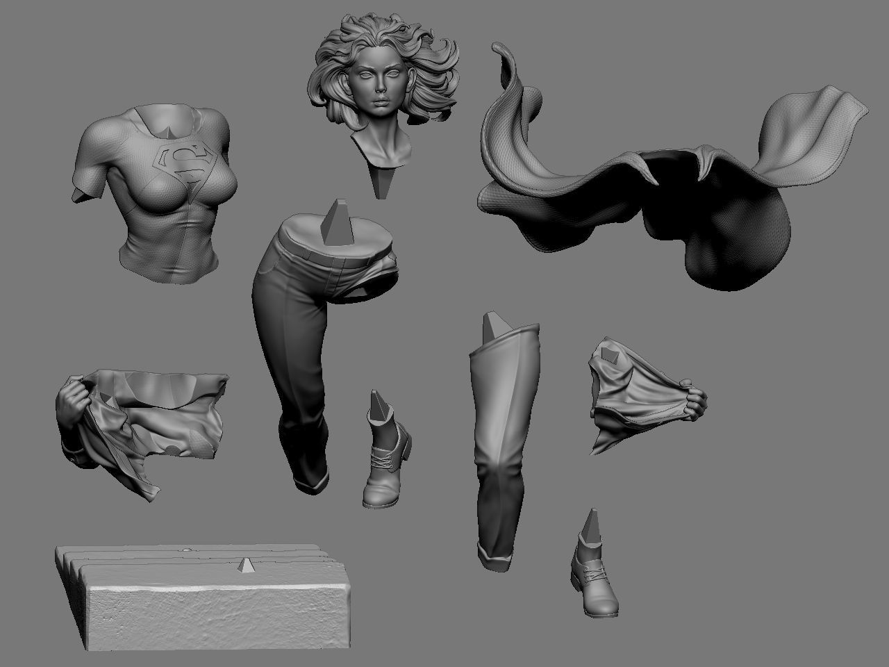 SuperGirl Run 3D print model_65