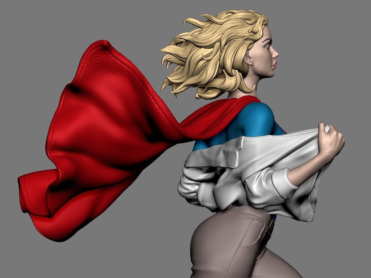 SuperGirl Run 3D print model_20