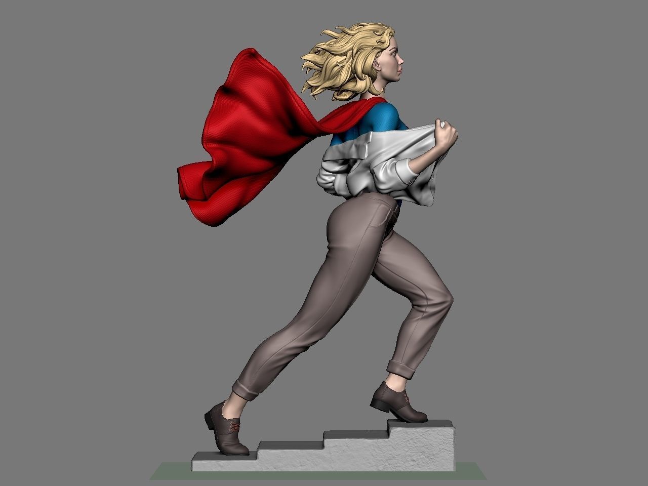 SuperGirl Run 3D print model_4