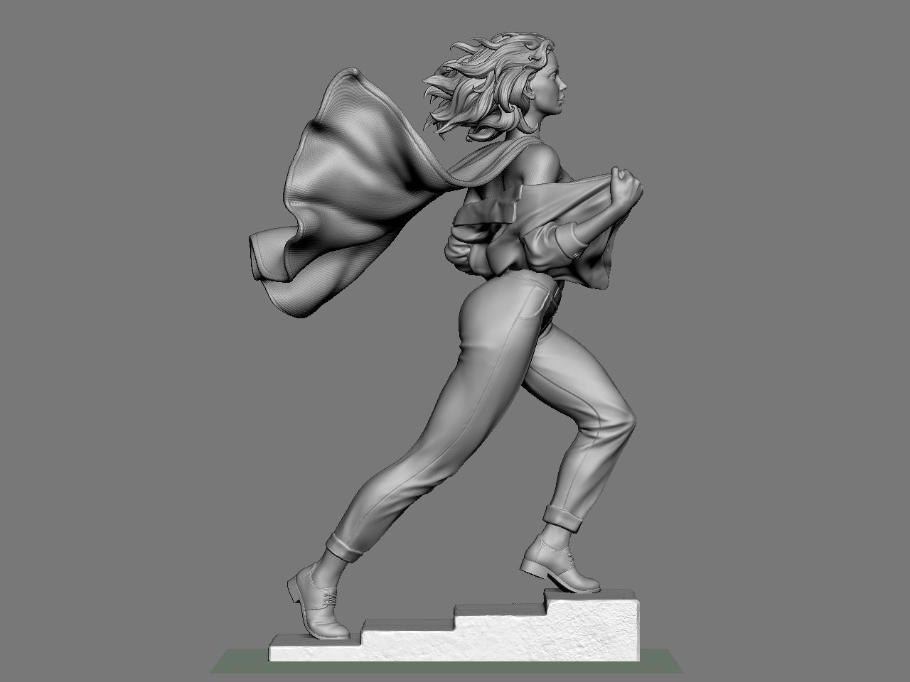 SuperGirl Run 3D print model_5
