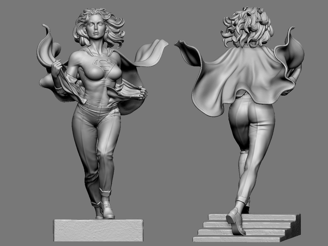SuperGirl Run 3D print model_64