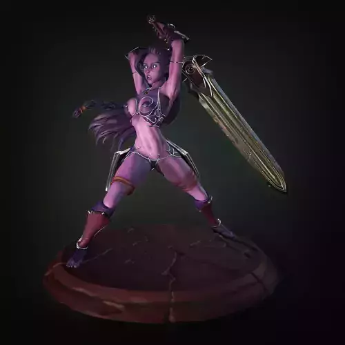 Night Elf Woman Warrior 3D print model