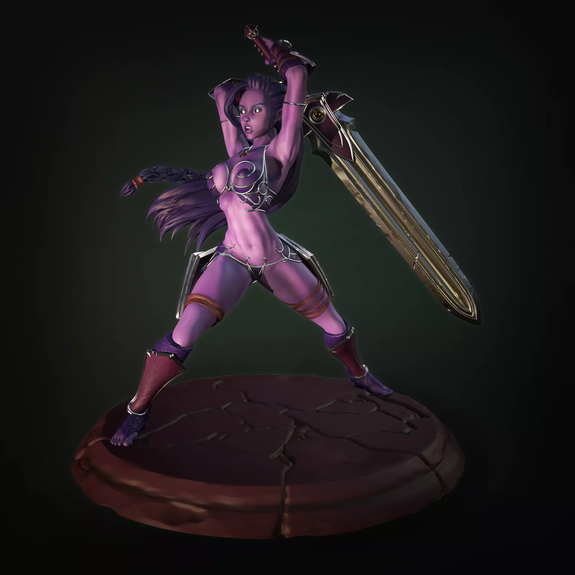 Night Elf Woman Warrior 3D print model_0