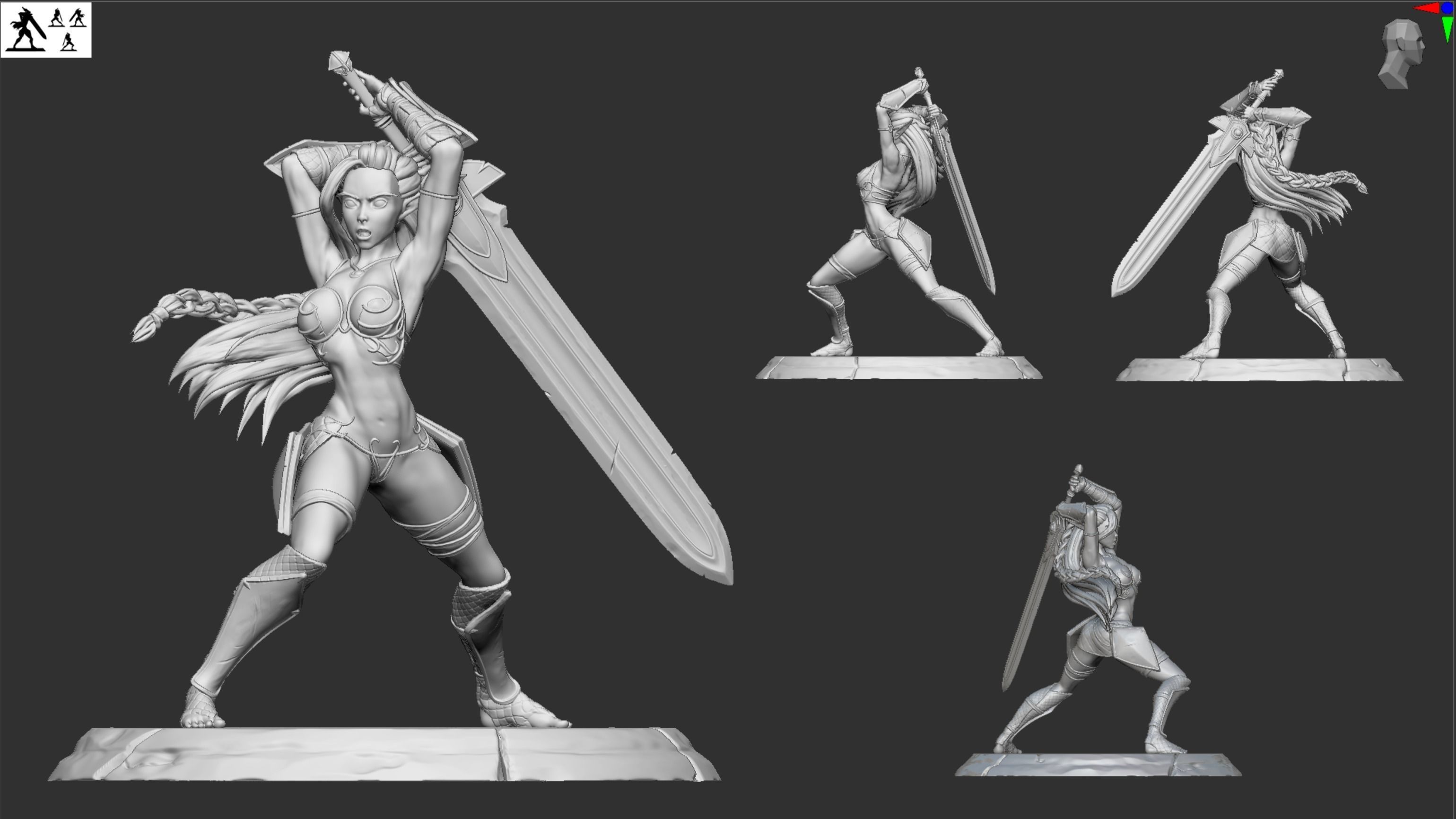 Night Elf Woman Warrior 3D print model_3