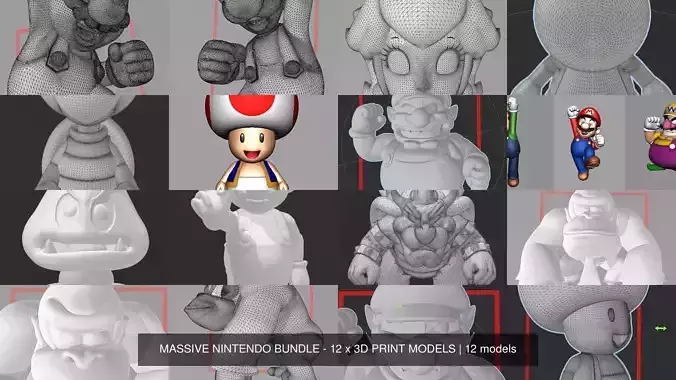 MASSIVE NINTENDO BUNDLE - 12 x 3D PRINT MODELS 3D Model Collection