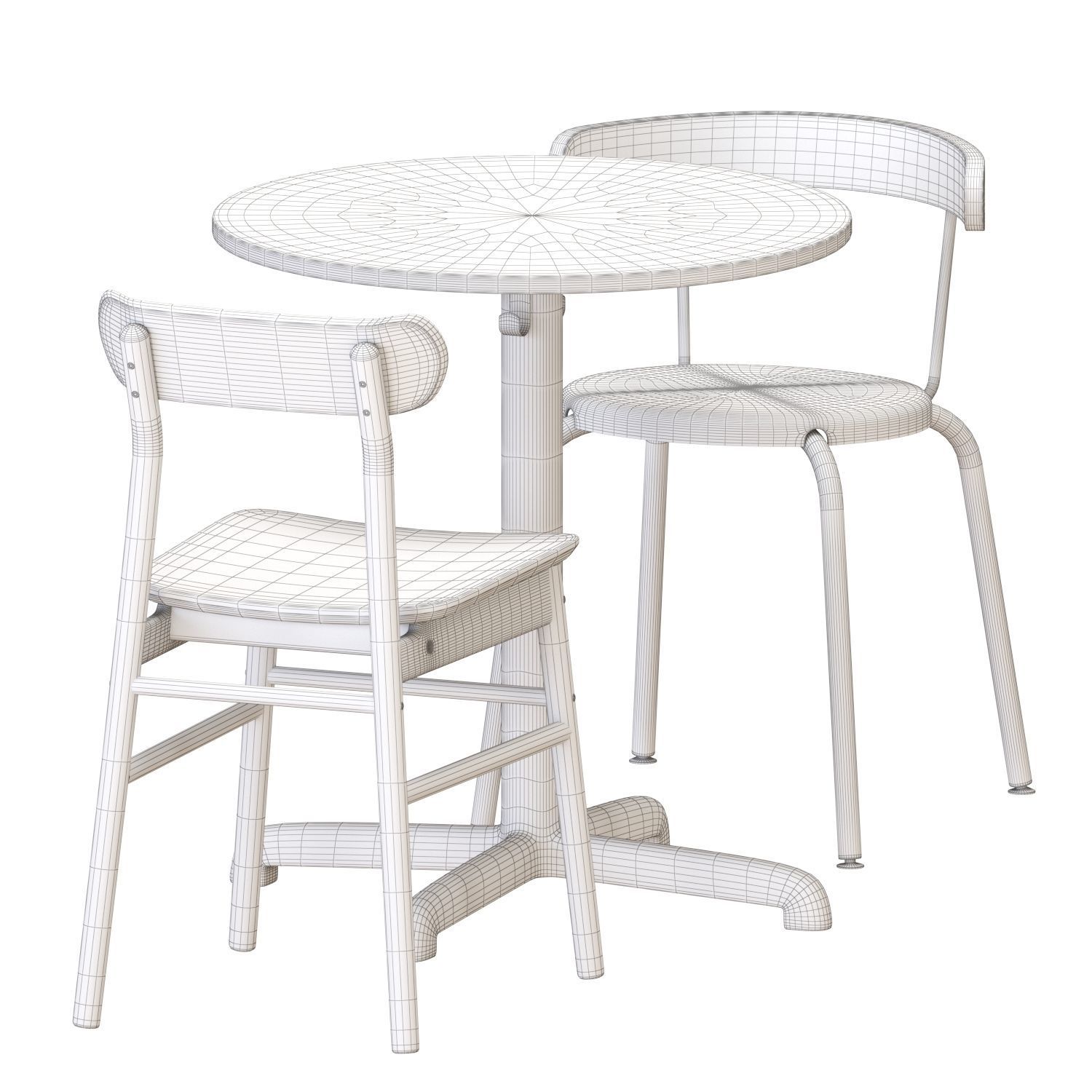  STENSELE Table and Chairs  3D model_7