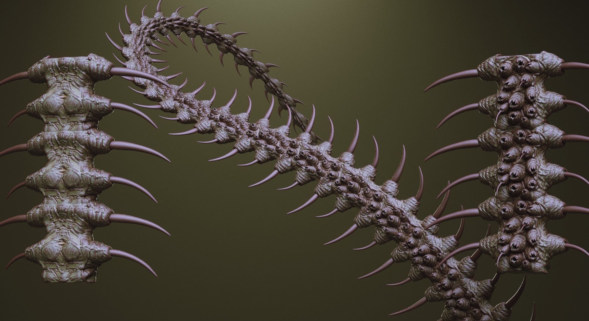 TENTACLES - 40 types in ZBrush brushes and OBJs 3D model_30