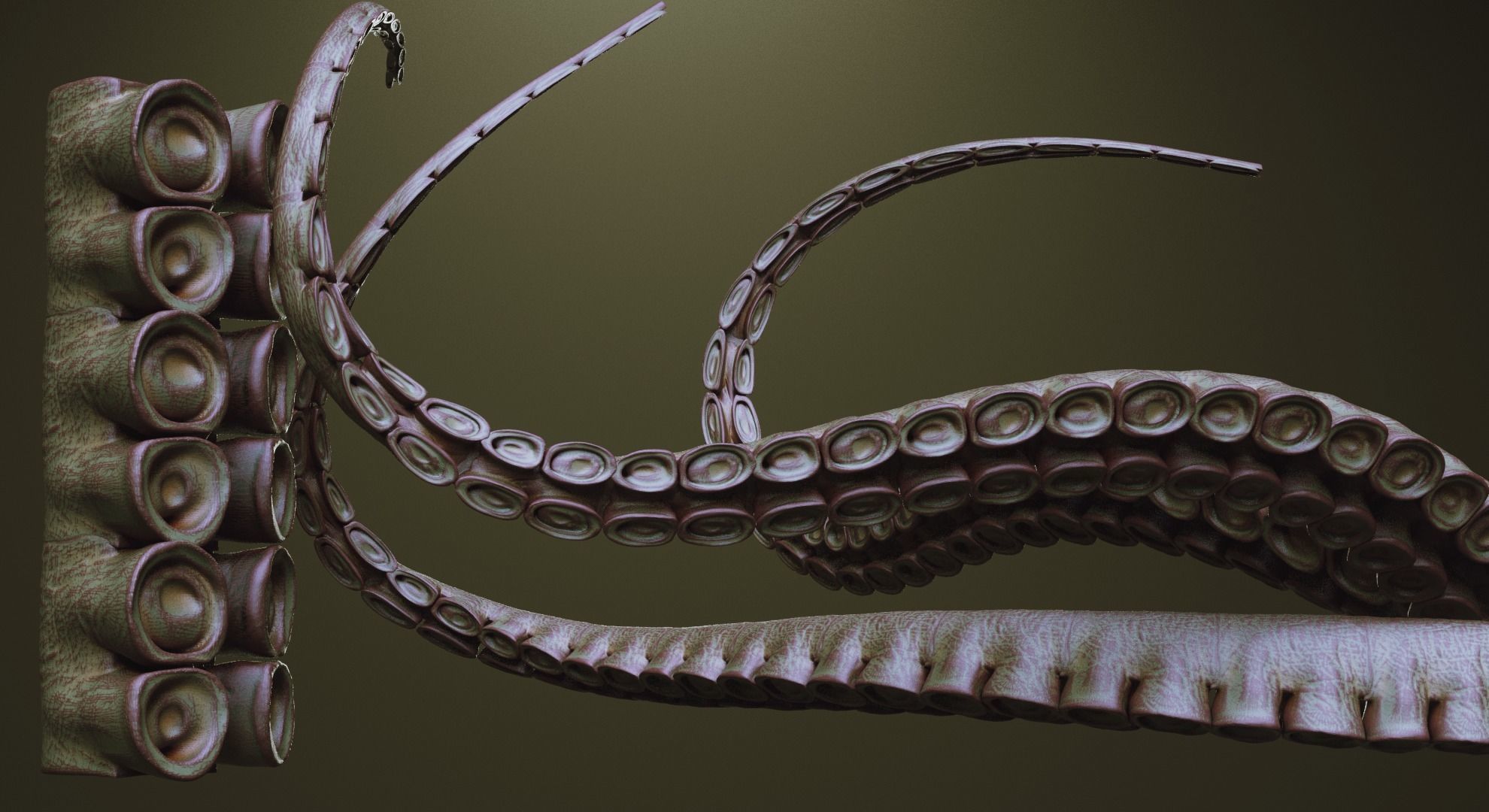 TENTACLES - 40 types in ZBrush brushes and OBJs 3D model_31