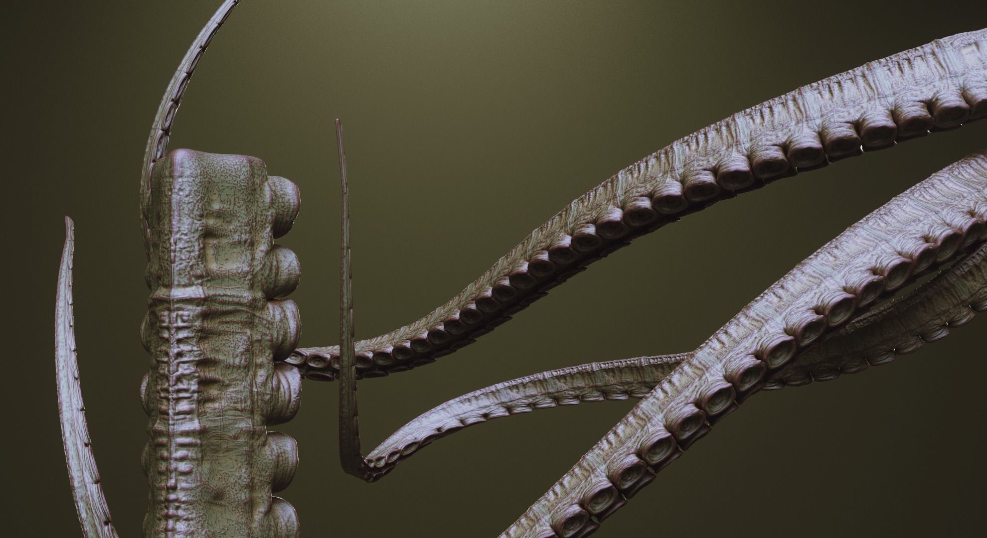 TENTACLES - 40 types in ZBrush brushes and OBJs 3D model_32