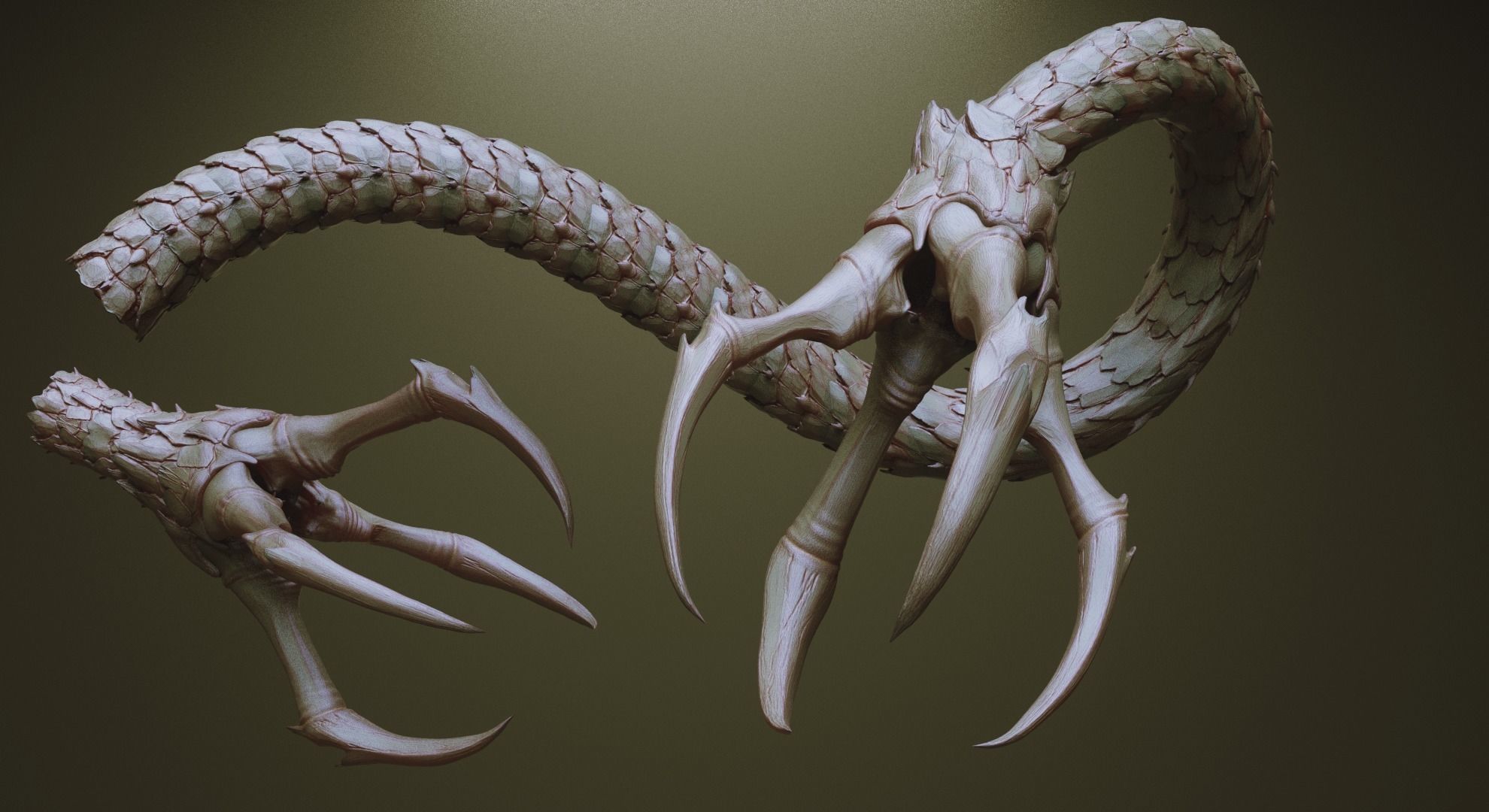 TENTACLES - 40 types in ZBrush brushes and OBJs 3D model_12